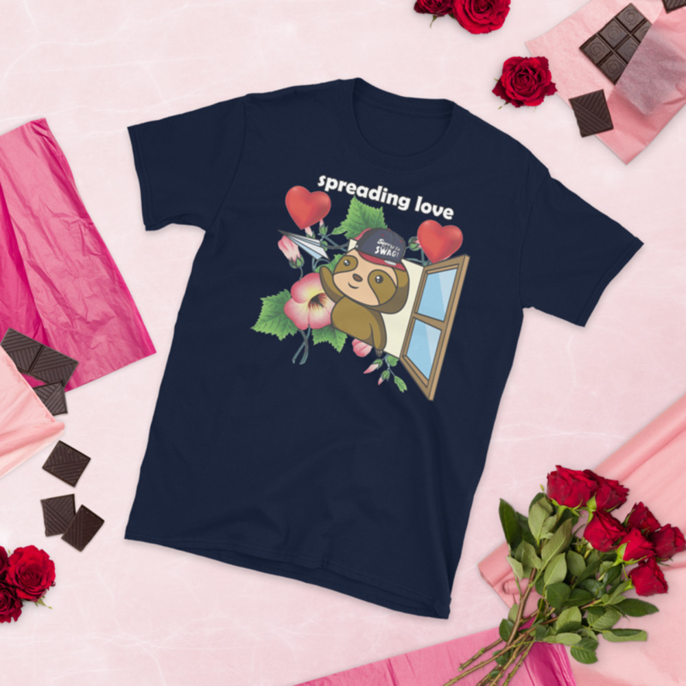 SPREADING LOVE CUTE SLOTH Short-Sleeve Unisex T-Shirt