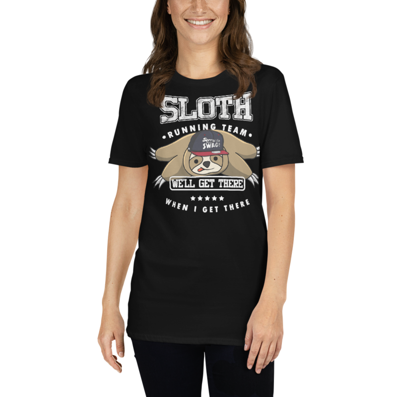 Sloth Running Team Sport GYM Activity Funny Parody Pet Lovers T-shirt Cool Gift Top Tee Short-Sleeve Unisex T-Shirt