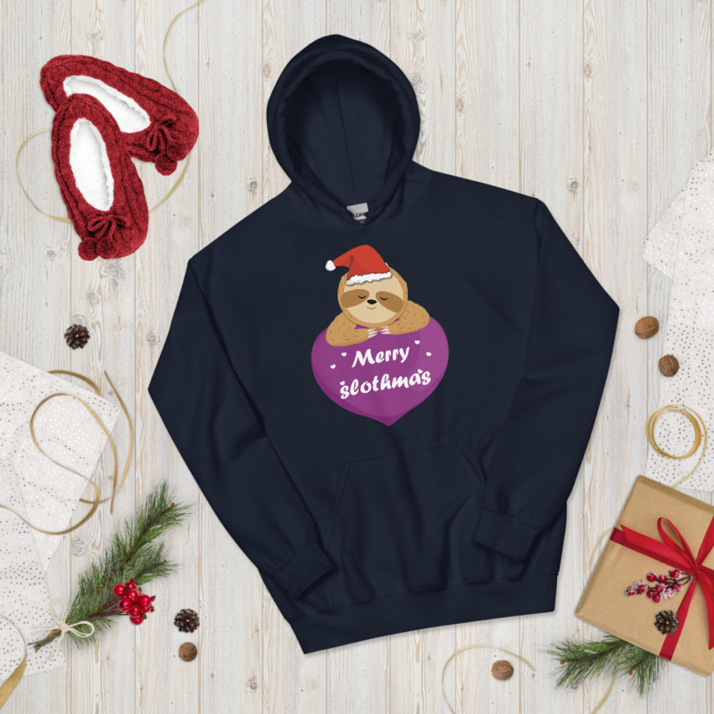 merry slothmas cute sloth Unisex Hoodie