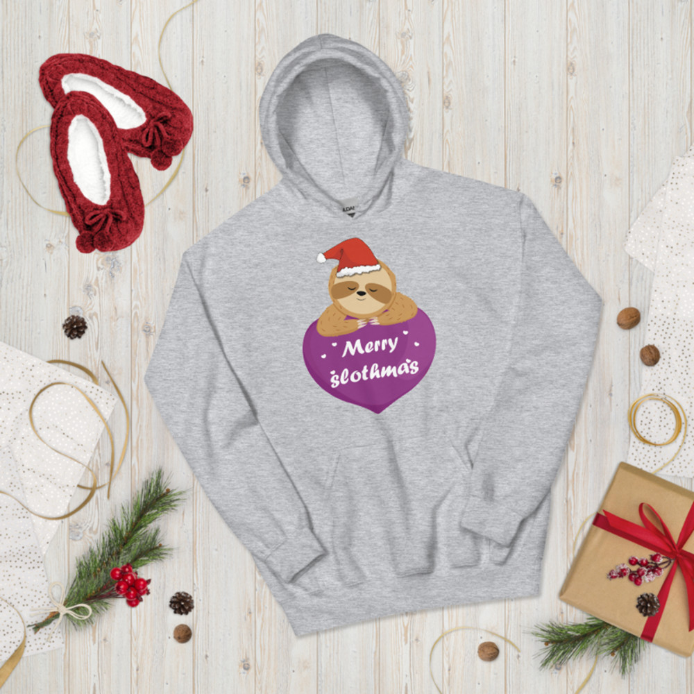 merry slothmas cute sloth Unisex Hoodie