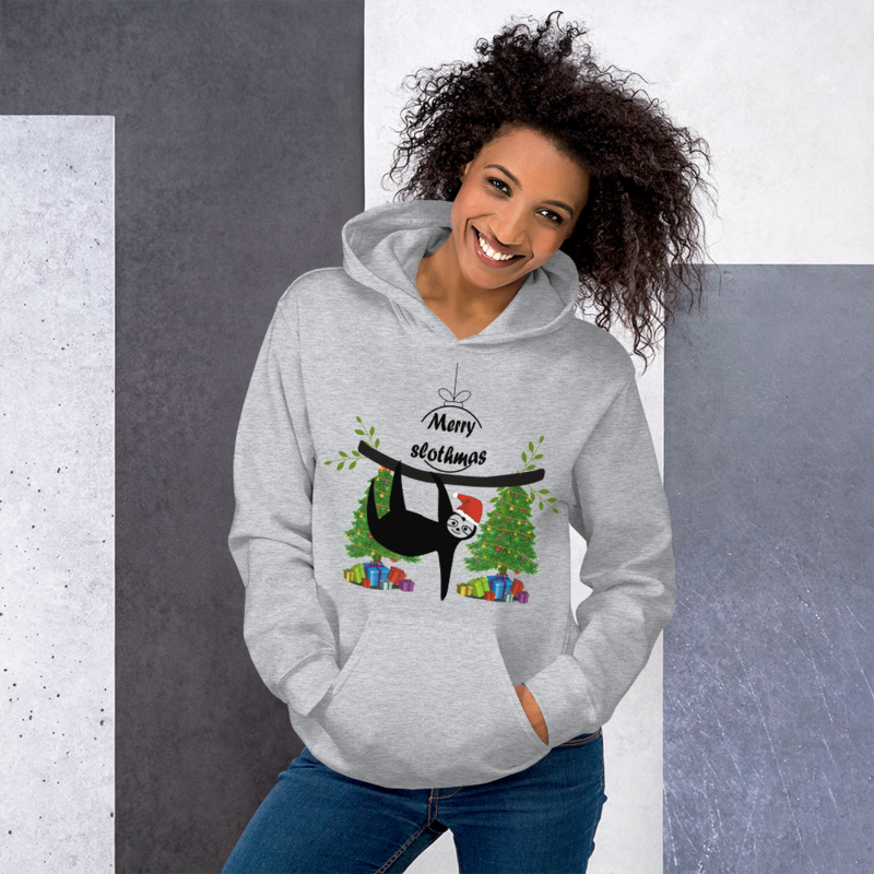 merry slothmas cute sloth tshirt Unisex Hoodie