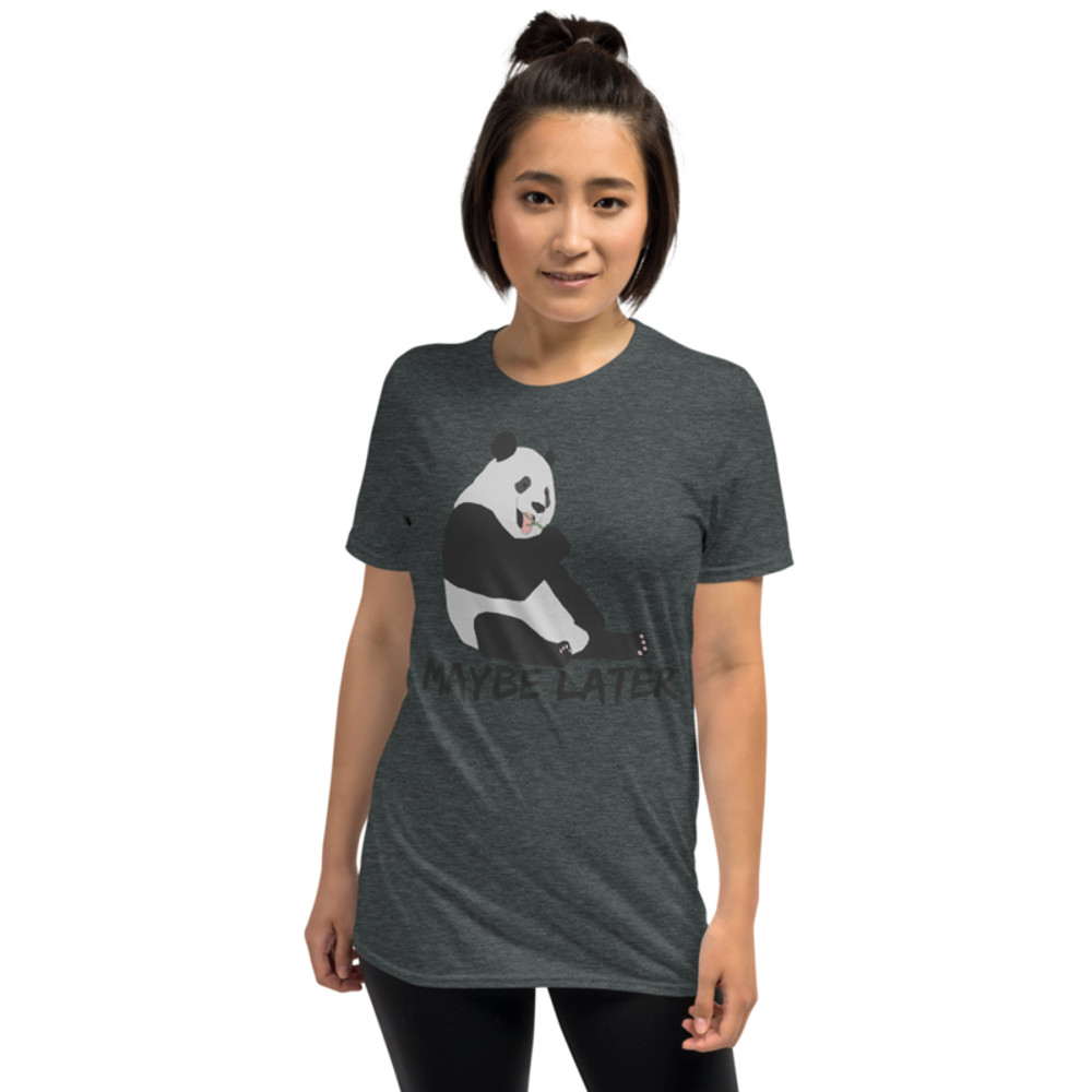 Maybe later - funny cute sleepy panda, procrastination Short-Sleeve Unisex T-Shirt