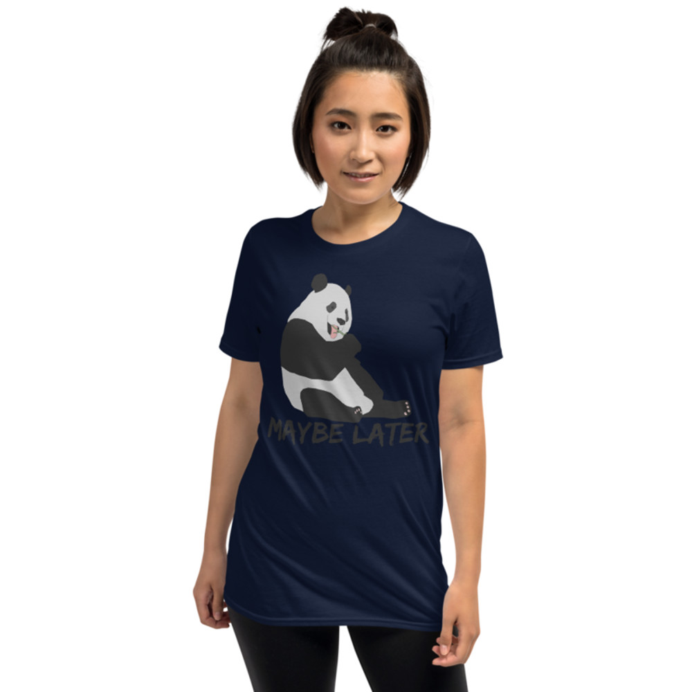 Maybe later - funny cute sleepy panda, procrastination Short-Sleeve Unisex T-Shirt
