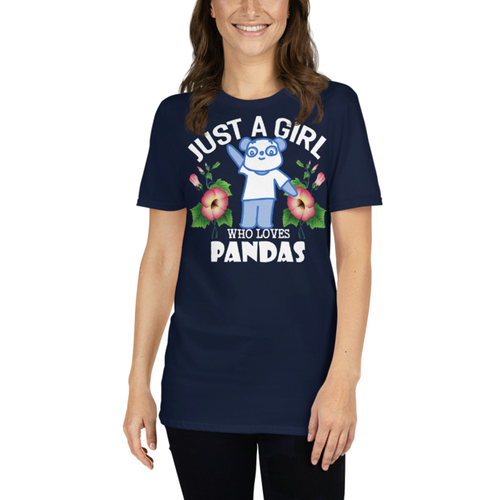 Just Girl Who Loves Pandas - Cute Kawaii Panda Lover Short-Sleeve Unisex T-Shirt