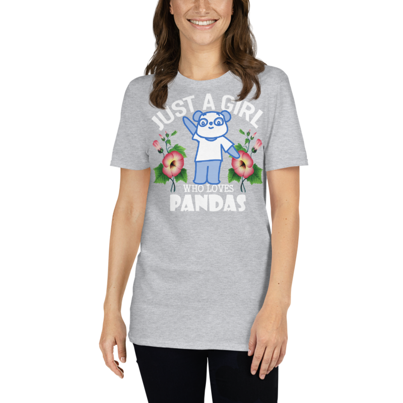 Just Girl Who Loves Pandas - Cute Kawaii Panda Lover Short-Sleeve Unisex T-Shirt