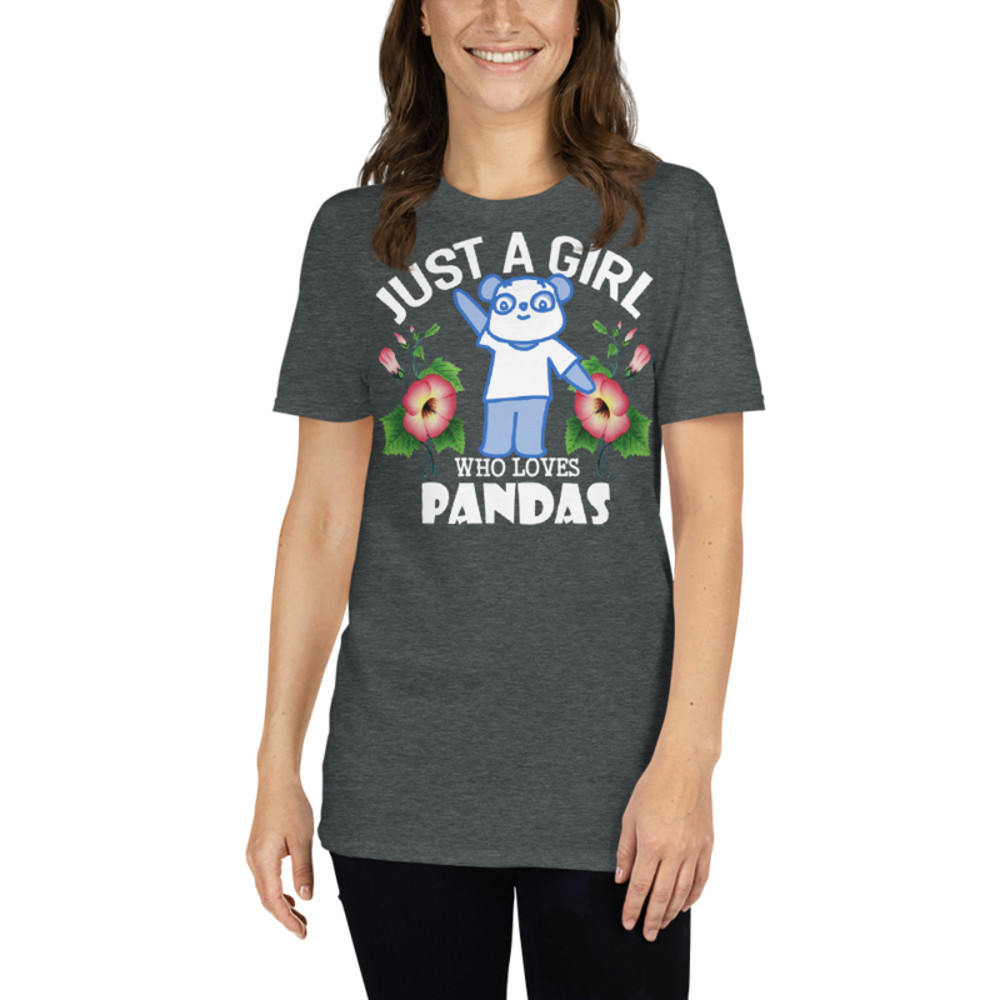 Just Girl Who Loves Pandas - Cute Kawaii Panda Lover Short-Sleeve Unisex T-Shirt