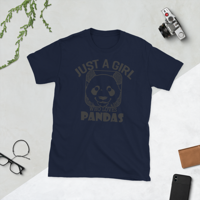 Just Girl Who Loves Pandas - Cute Kawaii Panda Lover Short-Sleeve Unisex T-Shirt