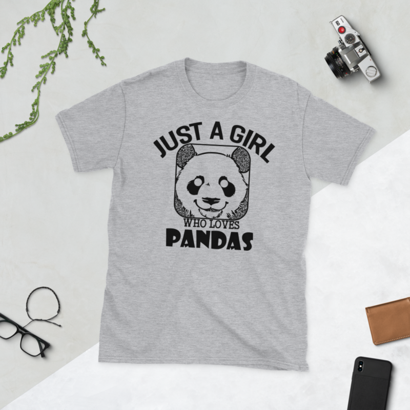 Just Girl Who Loves Pandas - Cute Kawaii Panda Lover Short-Sleeve Unisex T-Shirt
