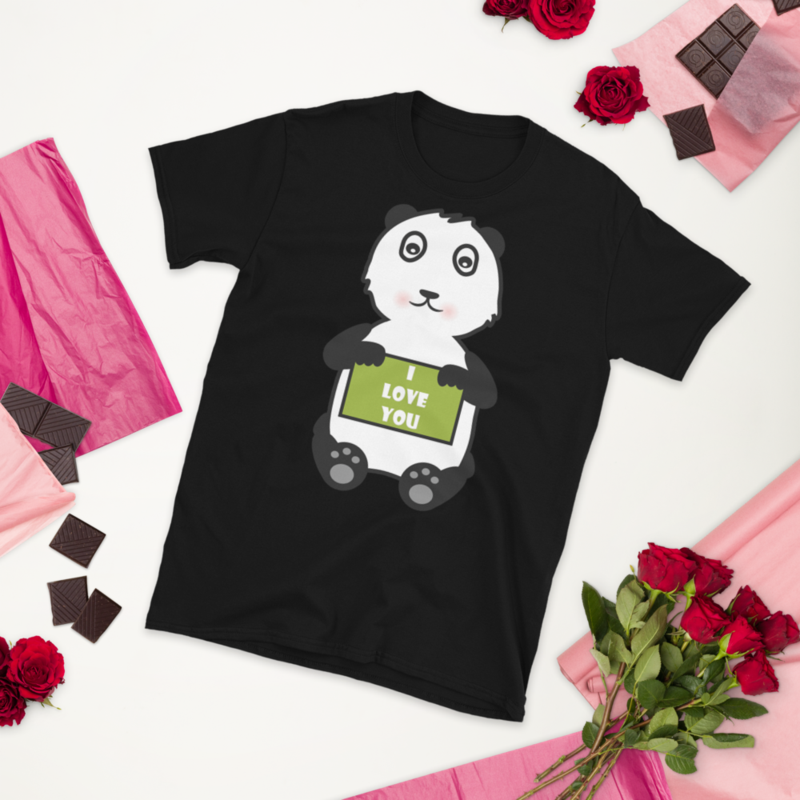 i love you cute panda Short-Sleeve Unisex T-Shirt