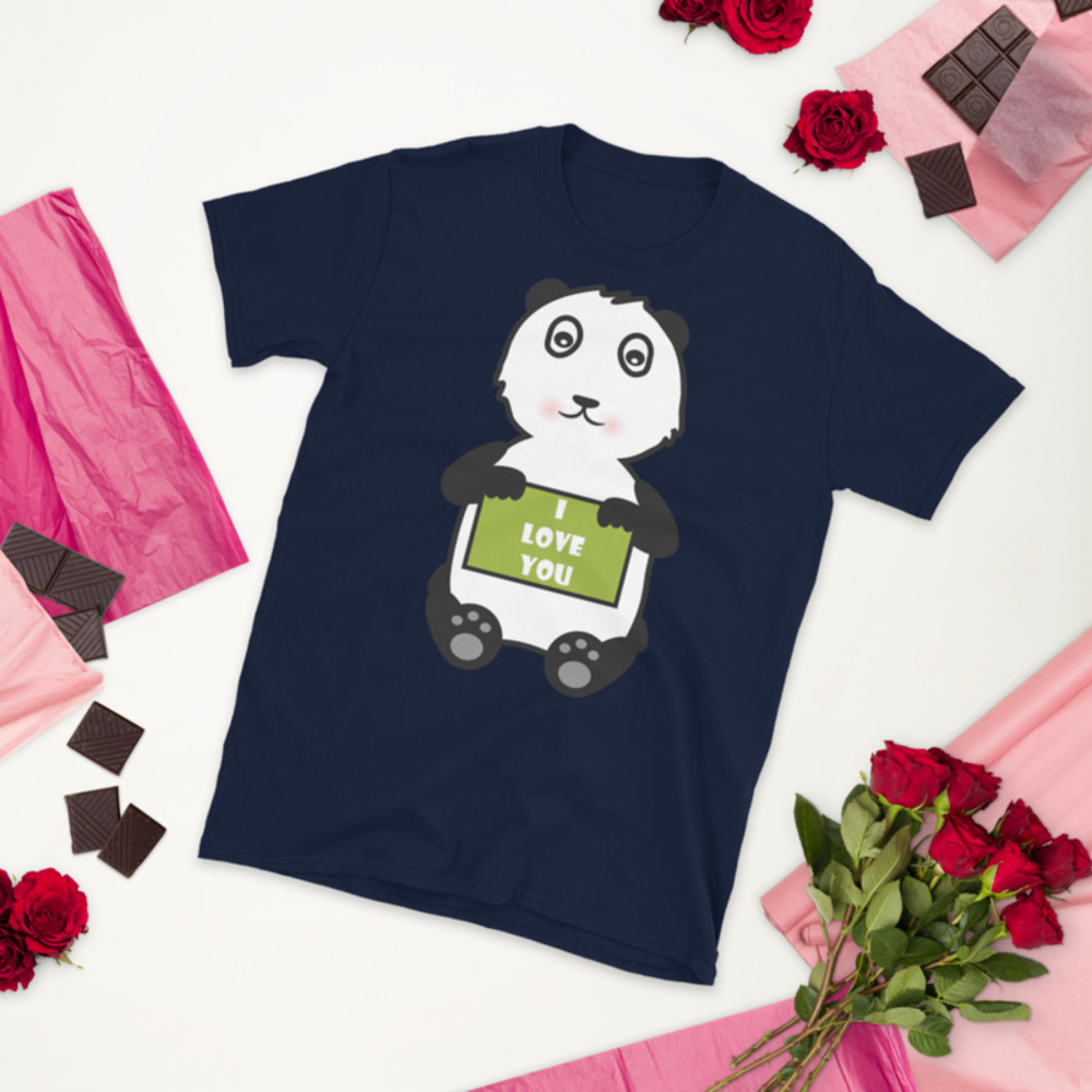 i love you cute panda Short-Sleeve Unisex T-Shirt