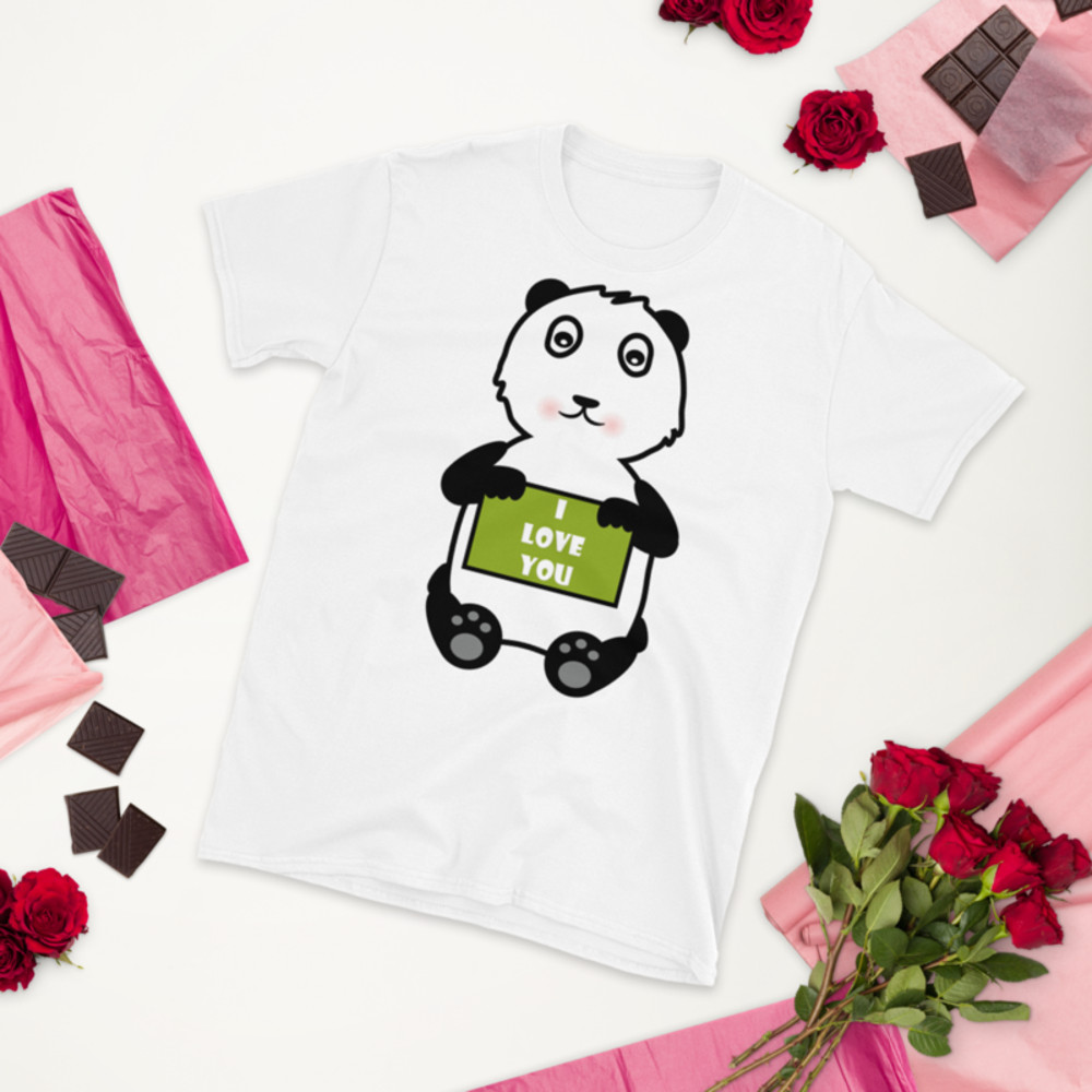 i love you cute panda Short-Sleeve Unisex T-Shirt