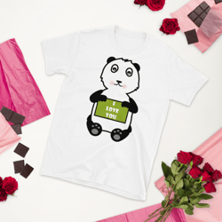 i love you cute panda short-sleeve unisex t-shirt