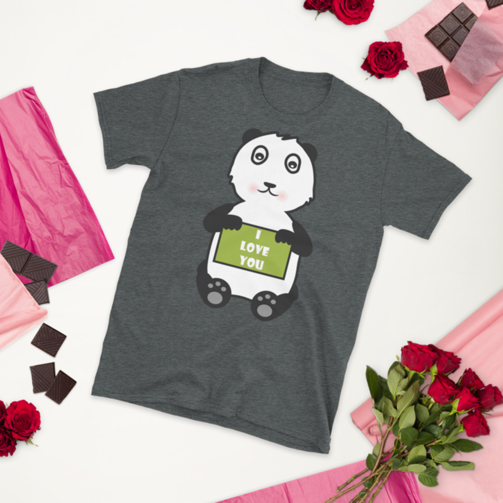 i love you cute panda Short-Sleeve Unisex T-Shirt
