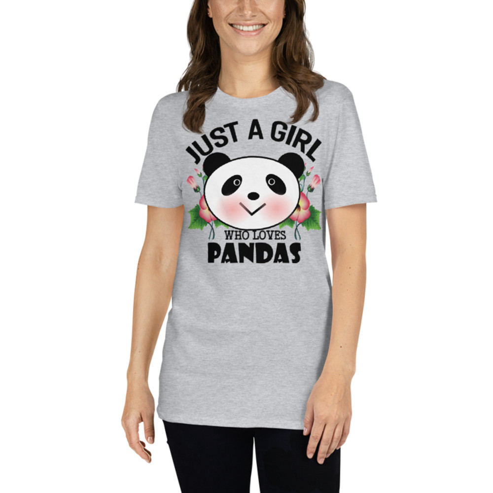 Just Girl Who Loves Pandas - Cute Kawaii Panda Lover Short-Sleeve Unisex T-Shirt