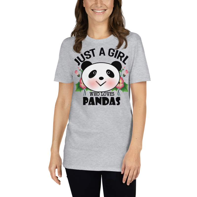 Just Girl Who Loves Pandas - Cute Kawaii Panda Lover Short-Sleeve Unisex T-Shirt