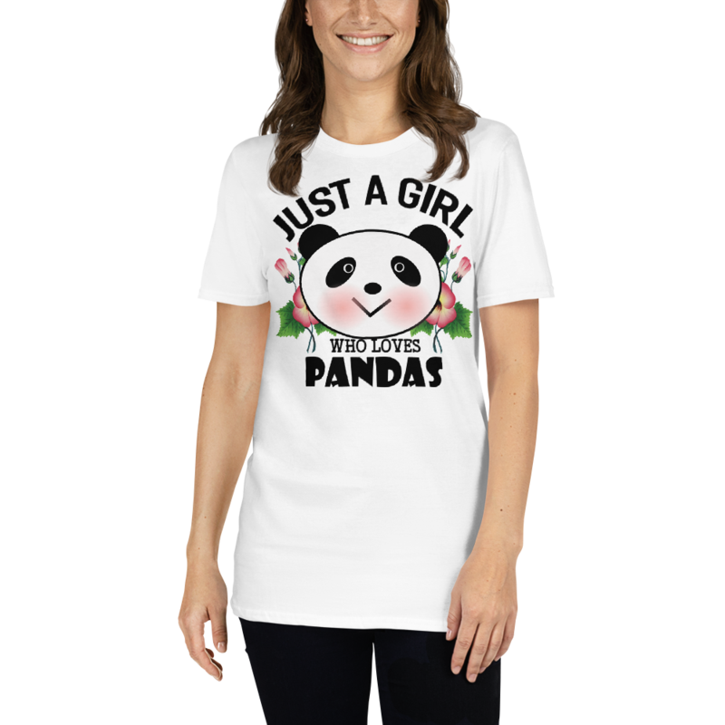 Just Girl Who Loves Pandas - Cute Kawaii Panda Lover Short-Sleeve Unisex T-Shirt