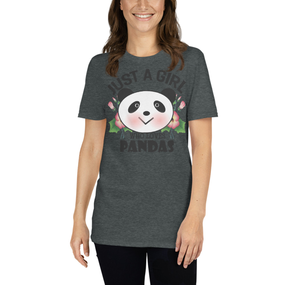 Just Girl Who Loves Pandas - Cute Kawaii Panda Lover Short-Sleeve Unisex T-Shirt
