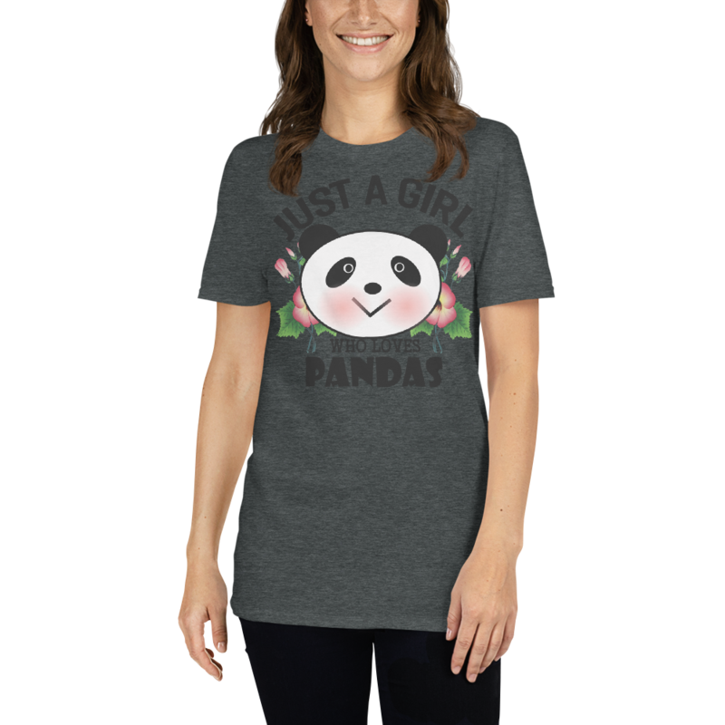Just Girl Who Loves Pandas - Cute Kawaii Panda Lover Short-Sleeve Unisex T-Shirt