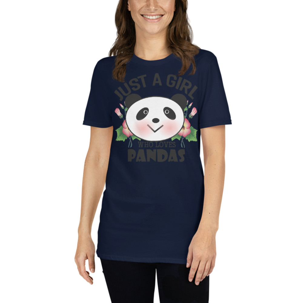 Just Girl Who Loves Pandas - Cute Kawaii Panda Lover Short-Sleeve Unisex T-Shirt