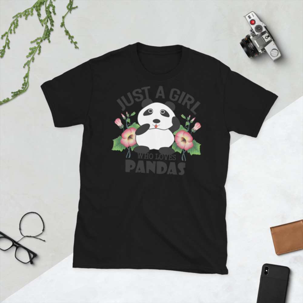 Just Girl Who Loves Pandas - Cute Kawaii Panda Lover Short-Sleeve Unisex T-Shirt