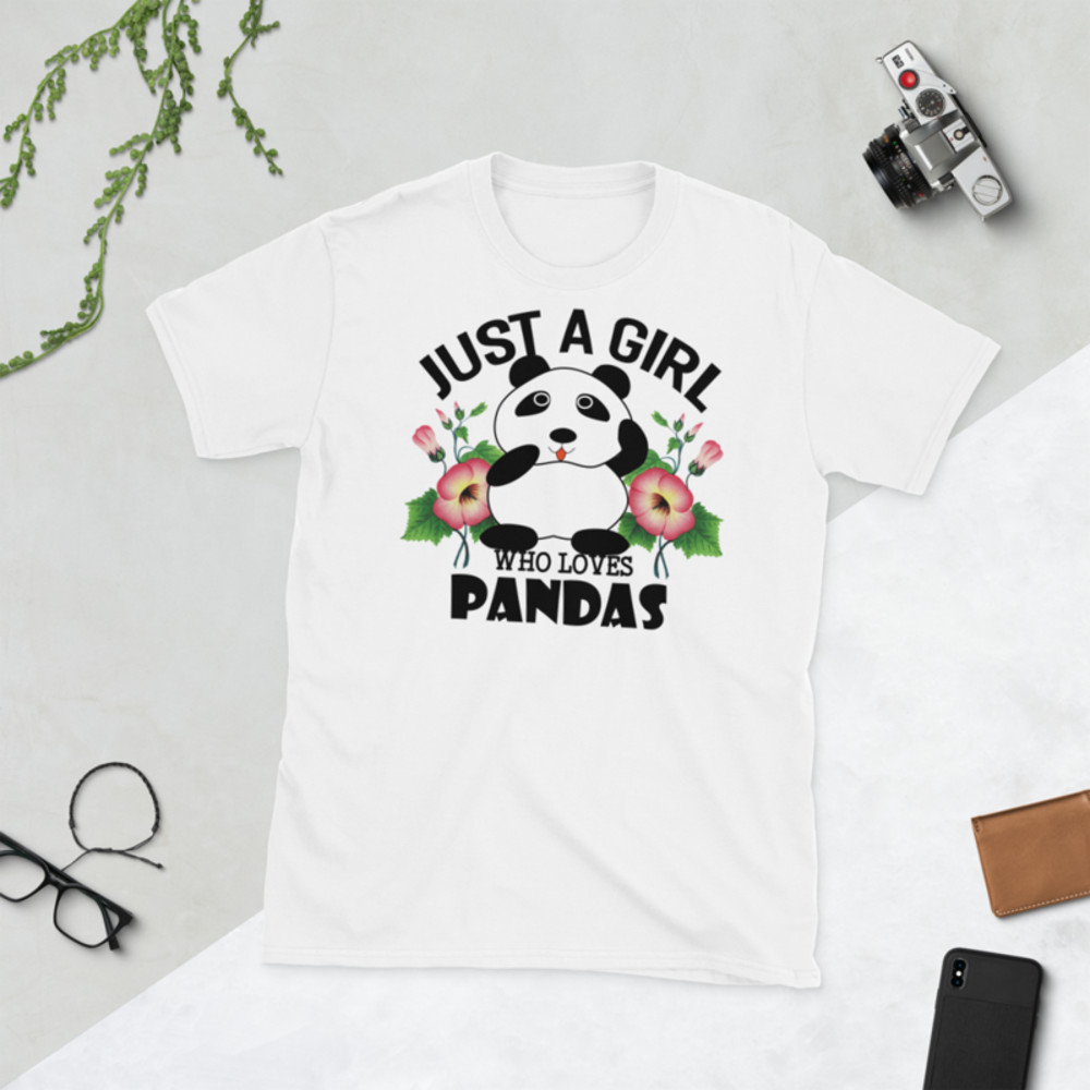 Just Girl Who Loves Pandas - Cute Kawaii Panda Lover Short-Sleeve Unisex T-Shirt