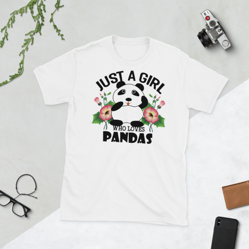 Just Girl Who Loves Pandas - Cute Kawaii Panda Lover Short-Sleeve Unisex T-Shirt