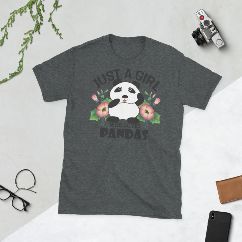 Just Girl Who Loves Pandas - Cute Kawaii Panda Lover Short-Sleeve Unisex T-Shirt