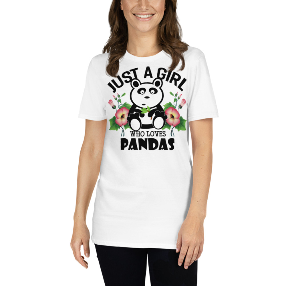 Just Girl Who Loves Pandas - Cute Kawaii Panda Lover Short-Sleeve Unisex T-Shirt