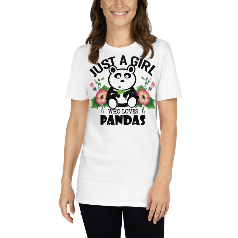 Just Girl Who Loves Pandas - Cute Kawaii Panda Lover Short-Sleeve Unisex T-Shirt