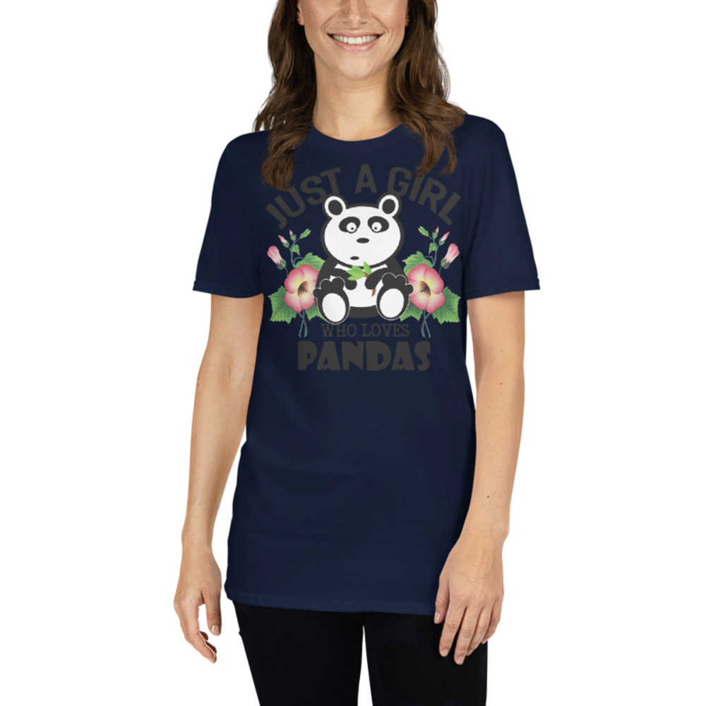 Just Girl Who Loves Pandas - Cute Kawaii Panda Lover Short-Sleeve Unisex T-Shirt