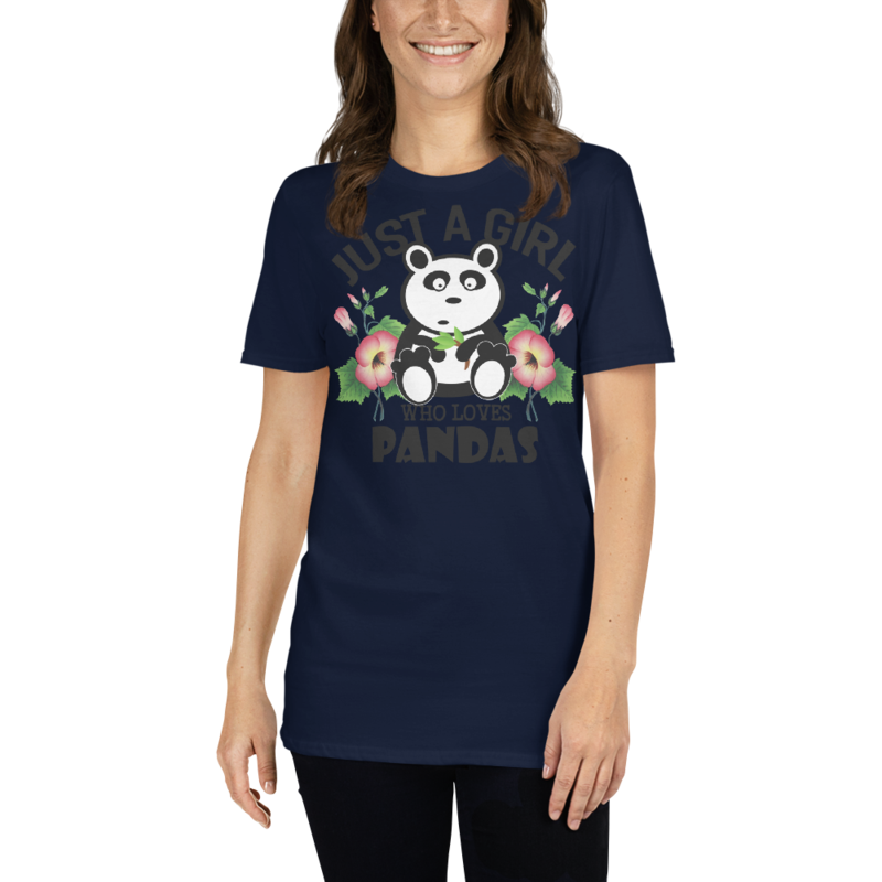 Just Girl Who Loves Pandas - Cute Kawaii Panda Lover Short-Sleeve Unisex T-Shirt