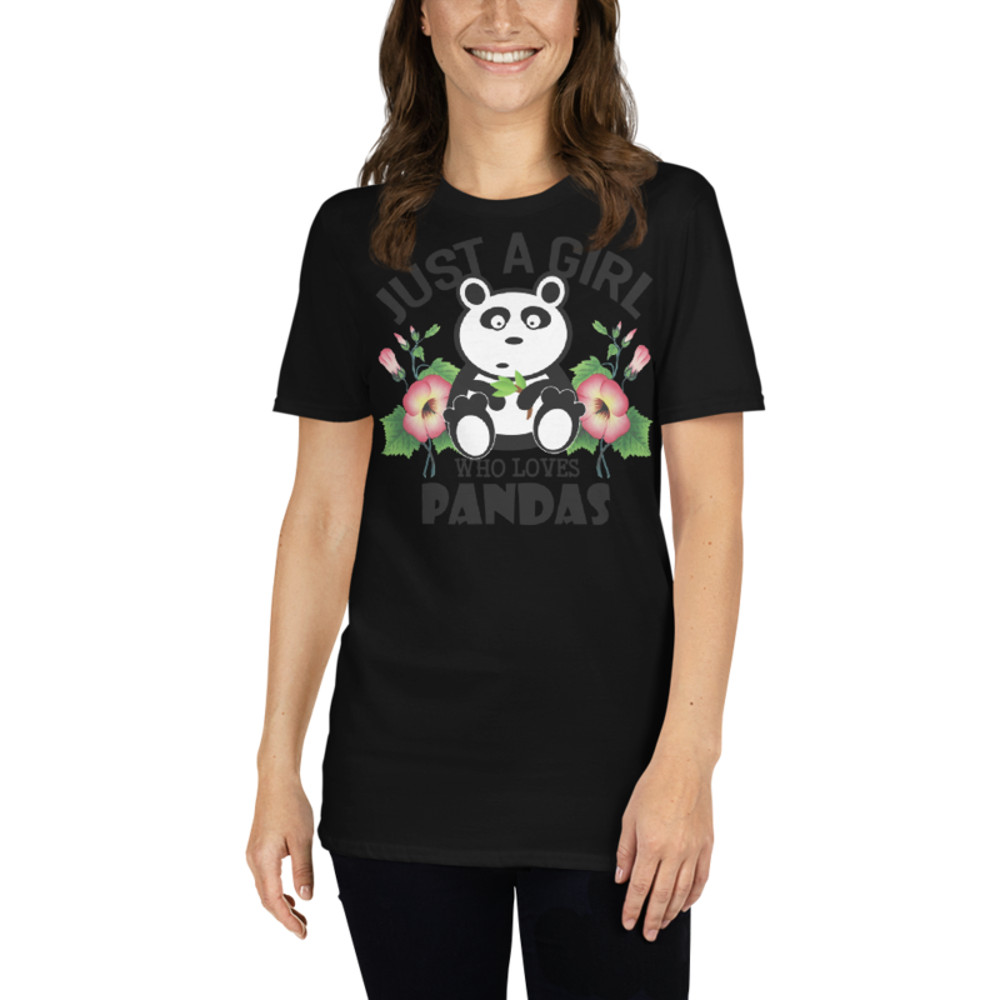 Just Girl Who Loves Pandas - Cute Kawaii Panda Lover Short-Sleeve Unisex T-Shirt