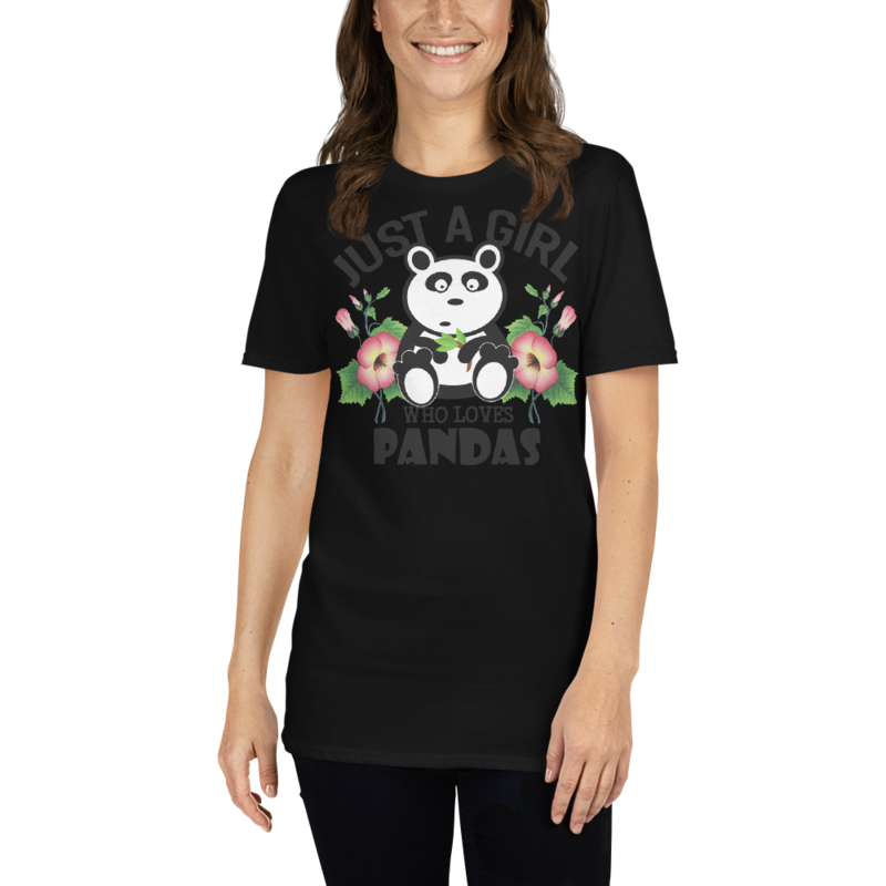 Just Girl Who Loves Pandas - Cute Kawaii Panda Lover Short-Sleeve Unisex T-Shirt