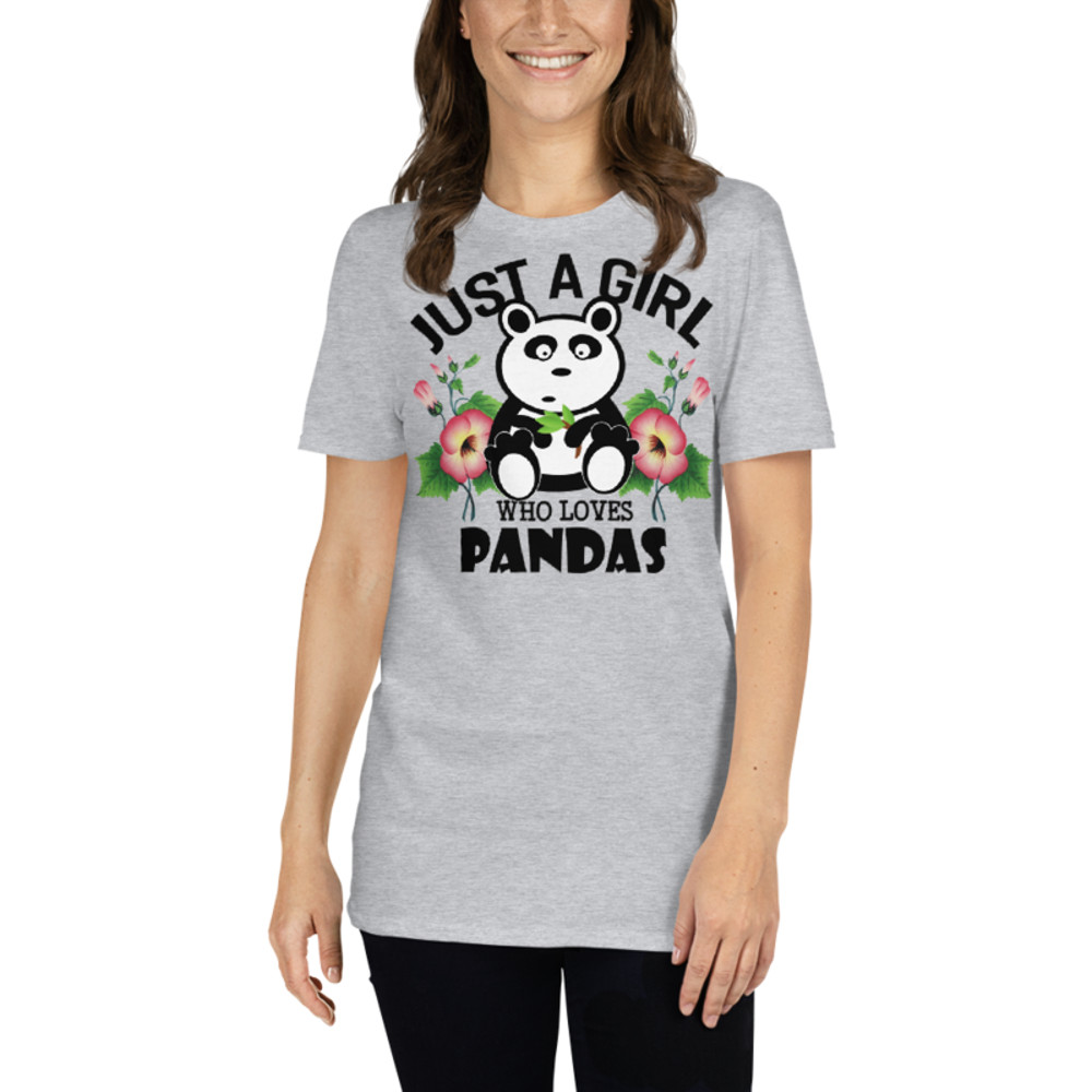 Just Girl Who Loves Pandas - Cute Kawaii Panda Lover Short-Sleeve Unisex T-Shirt