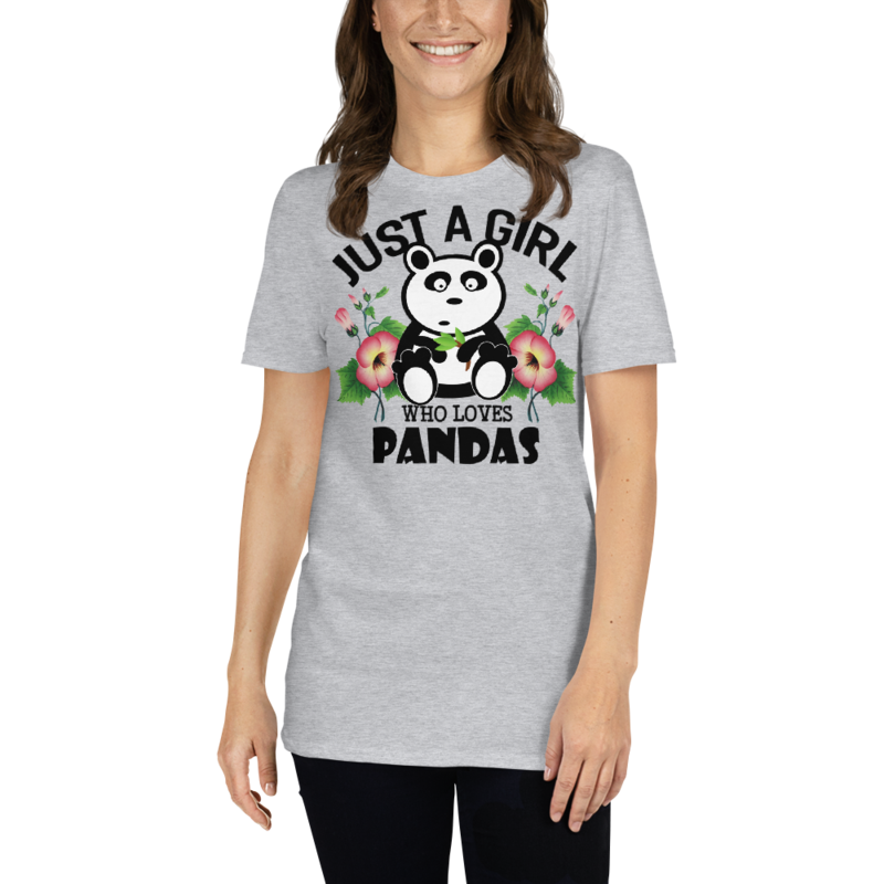 Just Girl Who Loves Pandas - Cute Kawaii Panda Lover Short-Sleeve Unisex T-Shirt
