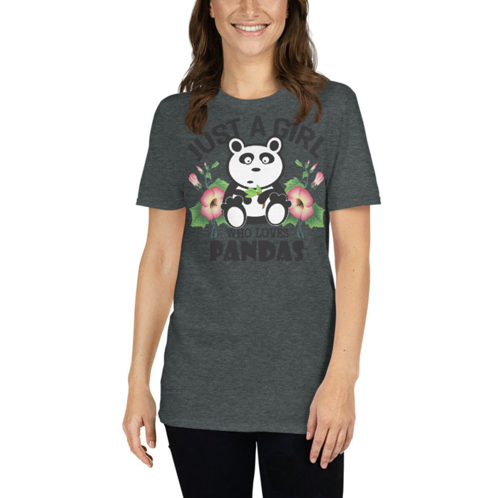 Just Girl Who Loves Pandas - Cute Kawaii Panda Lover Short-Sleeve Unisex T-Shirt