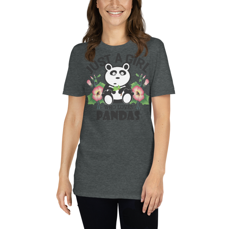 Just Girl Who Loves Pandas - Cute Kawaii Panda Lover Short-Sleeve Unisex T-Shirt