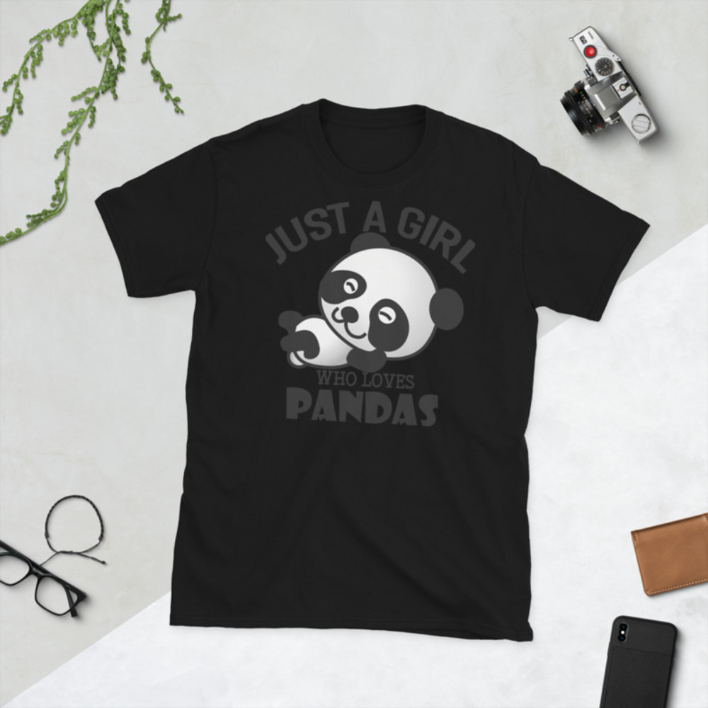 Just Girl Who Loves Pandas - Cute Kawaii Panda Lover Short-Sleeve Unisex T-Shirt