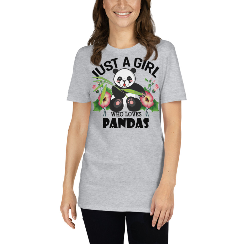 Just Girl Who Loves Pandas - Cute Kawaii Panda Lover Short-Sleeve Unisex T-Shirt