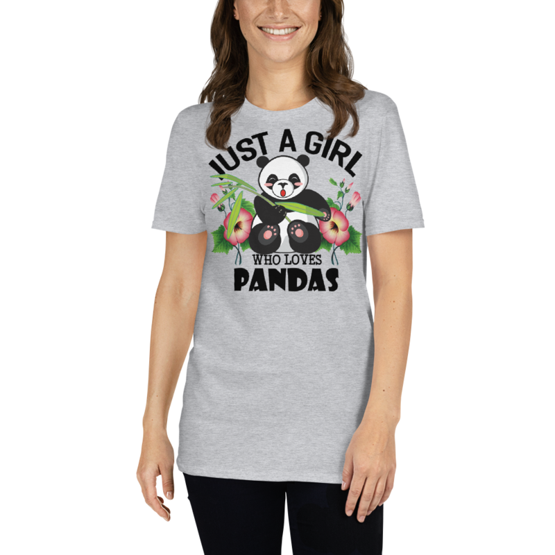 Just Girl Who Loves Pandas - Cute Kawaii Panda Lover Short-Sleeve Unisex T-Shirt
