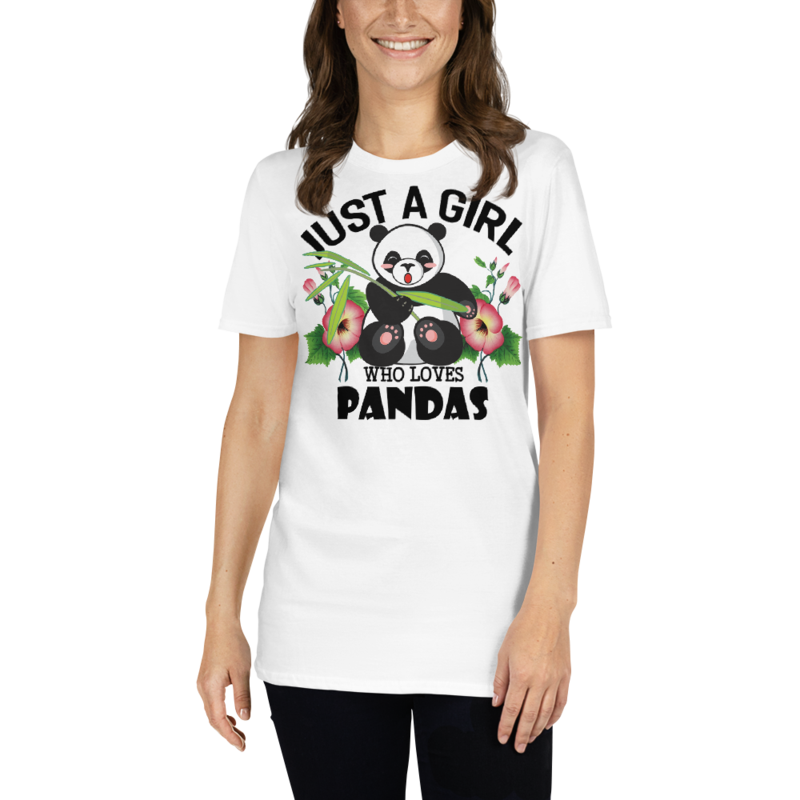 Just Girl Who Loves Pandas - Cute Kawaii Panda Lover Short-Sleeve Unisex T-Shirt