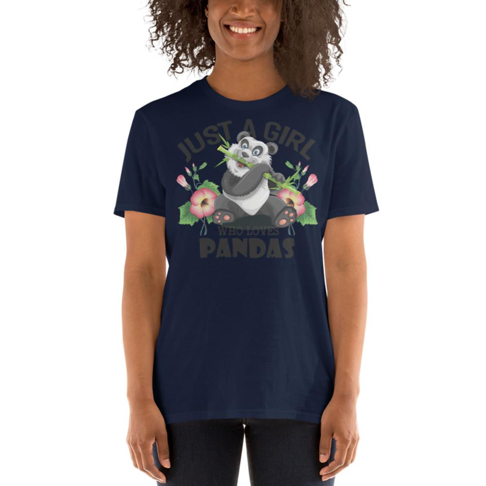 Just Girl Who Loves Pandas - Cute Kawaii Panda Lover Short-Sleeve Unisex T-Shirt
