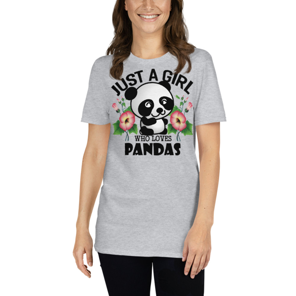 Just Girl Who Loves Pandas - Cute Kawaii Panda Lover Short-Sleeve Unisex T-Shirt
