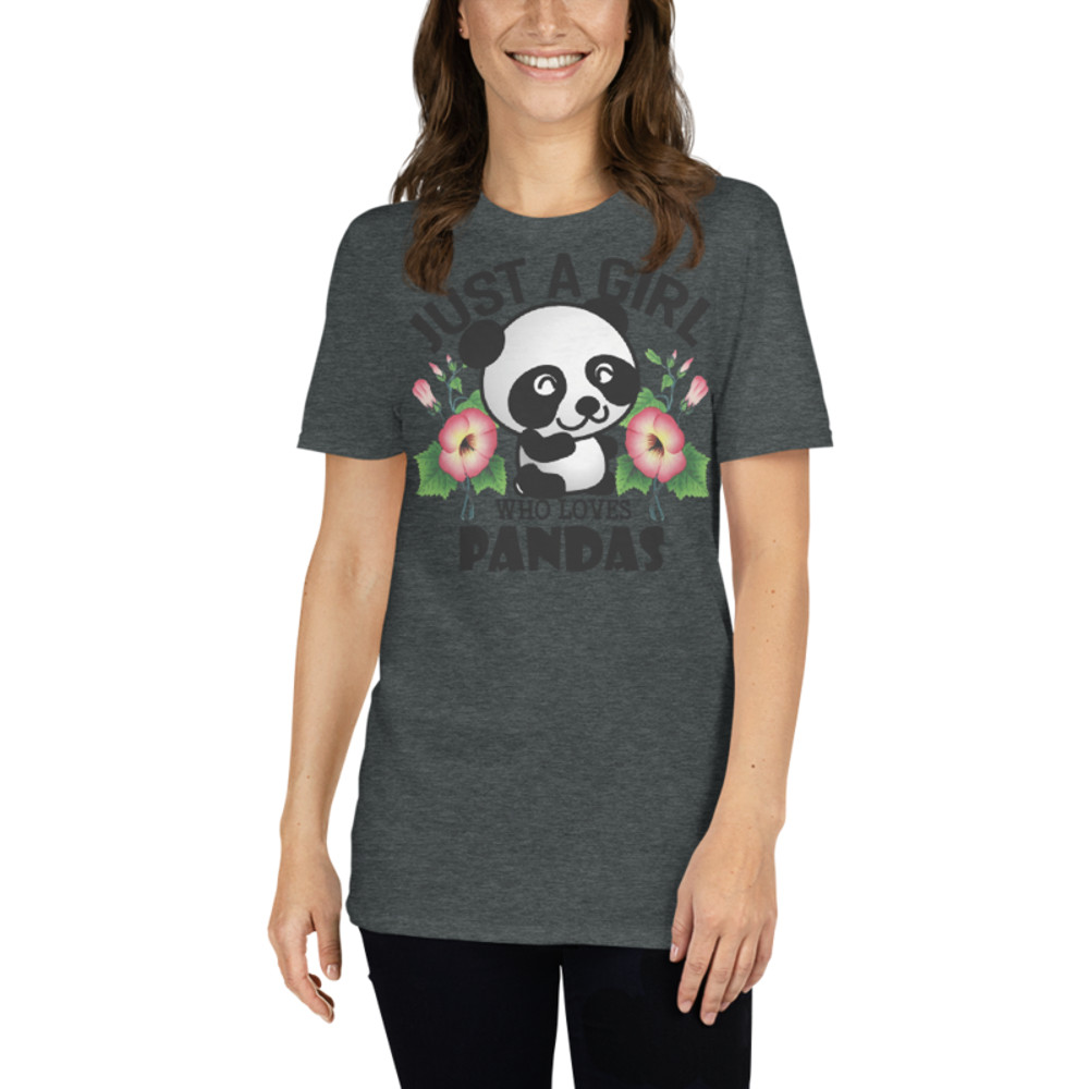 Just Girl Who Loves Pandas - Cute Kawaii Panda Lover Short-Sleeve Unisex T-Shirt
