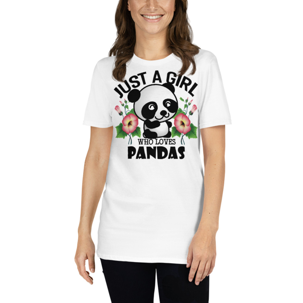 Just Girl Who Loves Pandas - Cute Kawaii Panda Lover Short-Sleeve Unisex T-Shirt