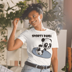 sporty panda funny panda tshirt short-sleeve unisex t-shirt