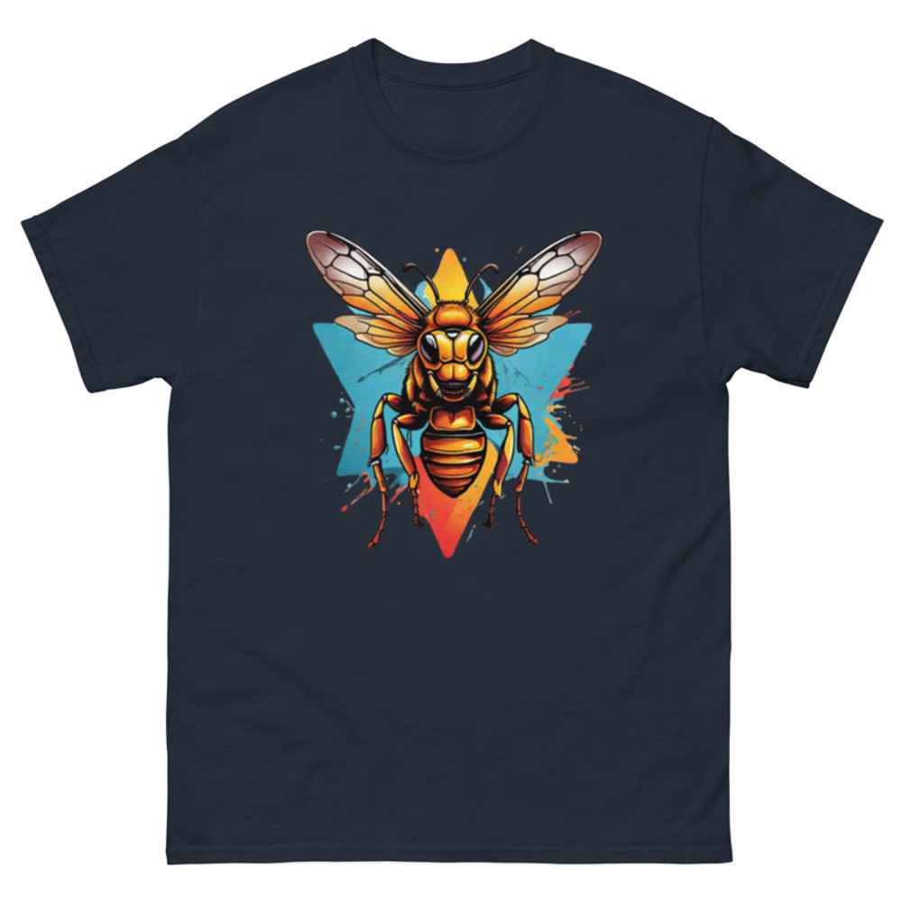 Mens Classic Tee Hornet in Action Shot Art T-shirt Colorful Illustration Clothes