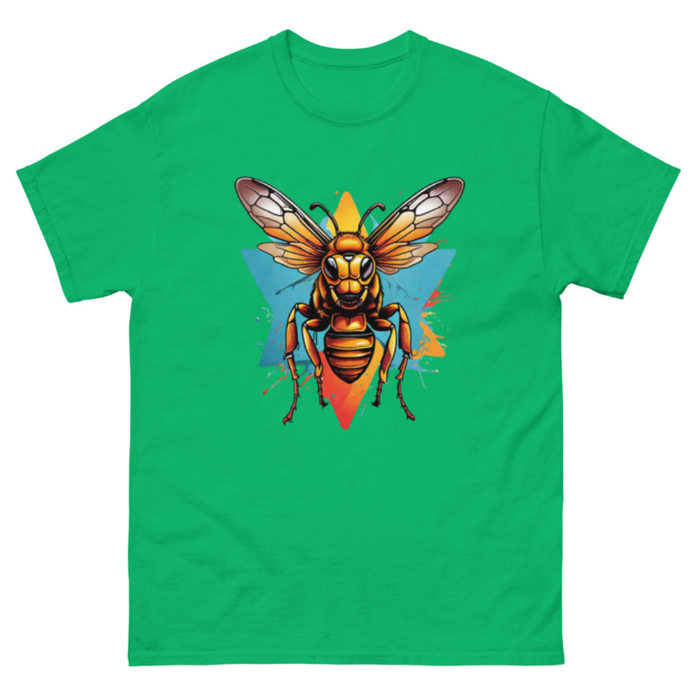 Mens Classic Tee Hornet in Action Shot Art T-shirt Colorful Illustration Clothes