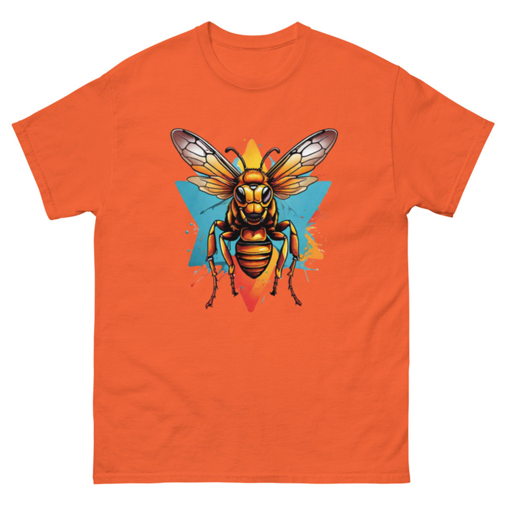 Mens Classic Tee Hornet in Action Shot Art T-shirt Colorful Illustration Clothes