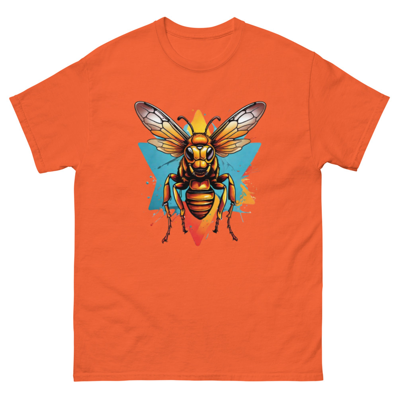 Mens Classic Tee Hornet in Action Shot Art T-shirt Colorful Illustration Clothes